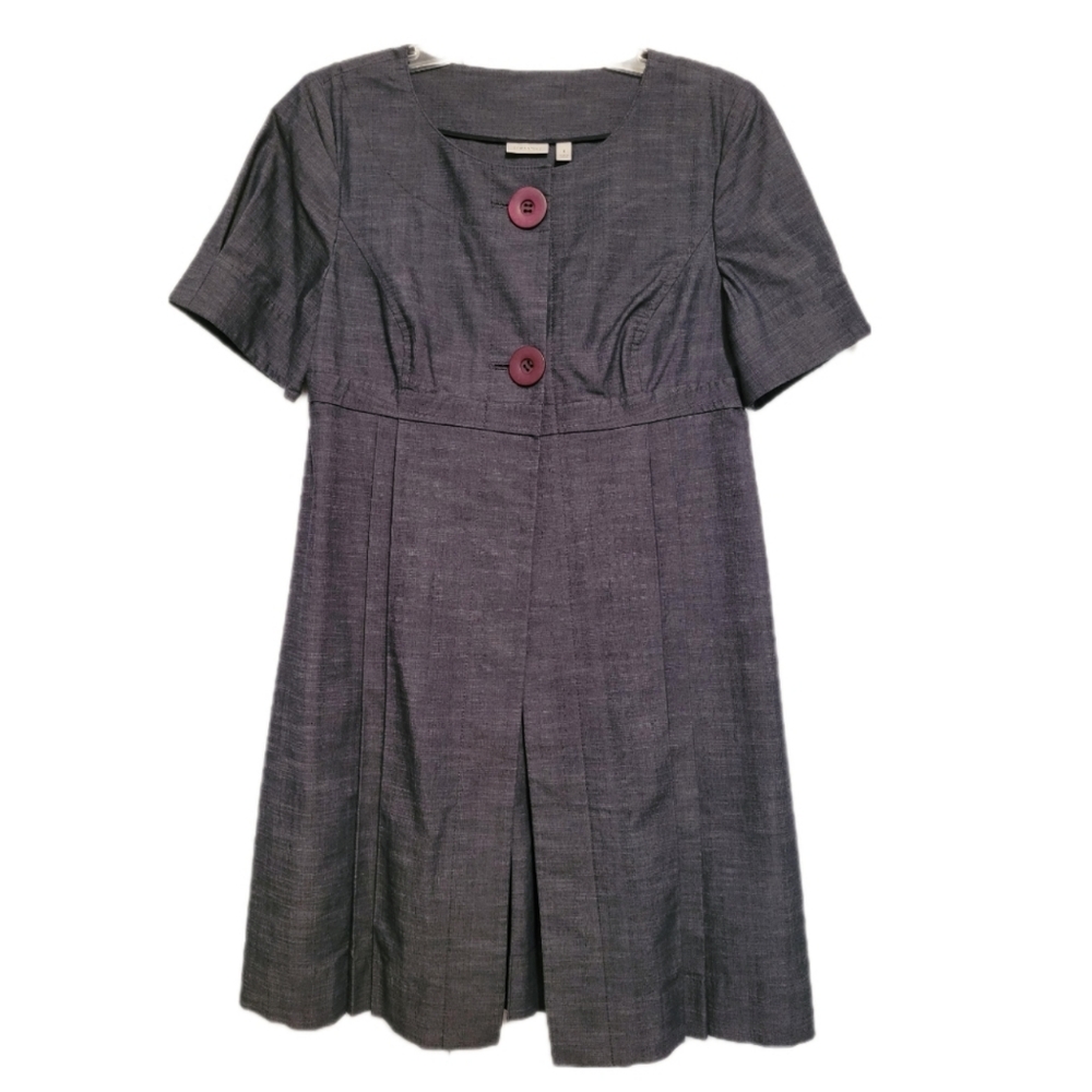 Semantiks, Pleated Chambray, Two Button Jacket/shirt, Sz S, EUC